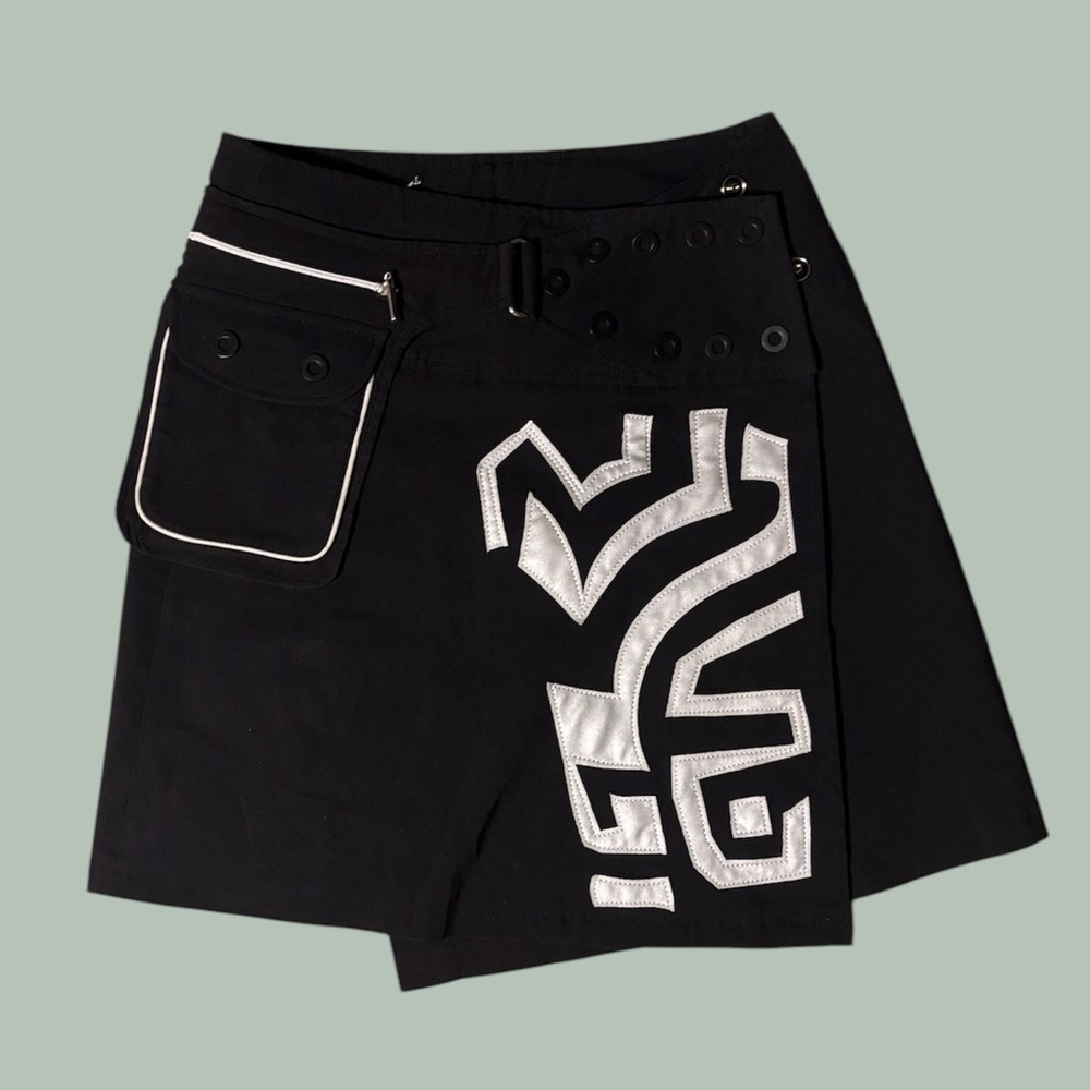Jamie Sadock Black and Silver Utility Golf Skirt